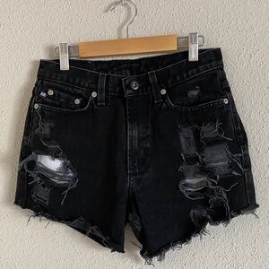 Polo Ralph Lauren Black Distressed Jean Shorts